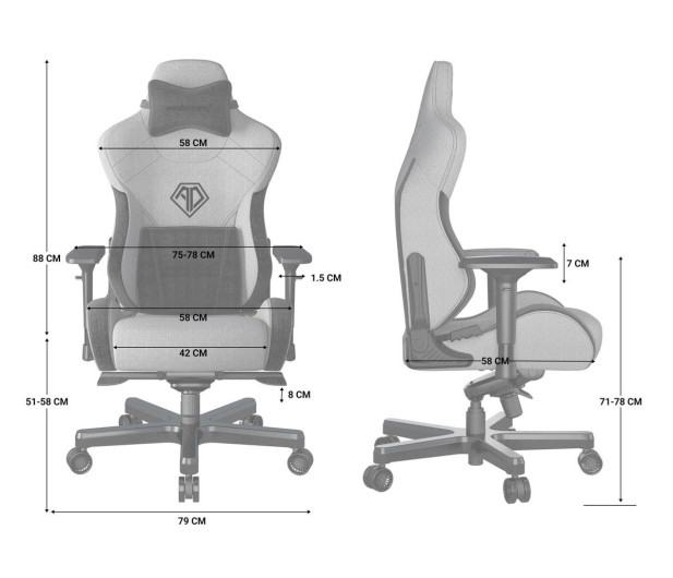 Anda Seat T-Pro 2 XL Fabric Grey - 1473895 - zdjęcie 7